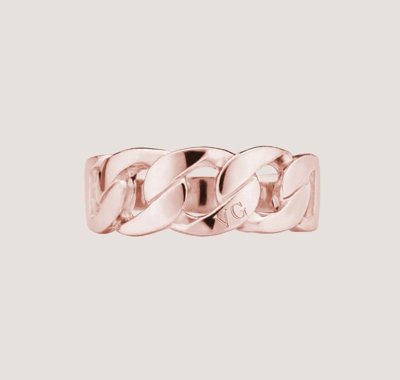 THE FRONT CHAIN RING ROSE GOLD